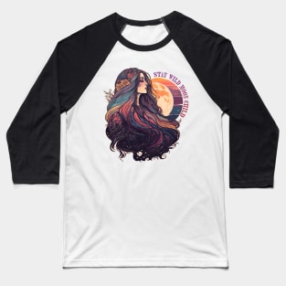 Retro Moon Goddess | Stay Wild Moon Child Baseball T-Shirt